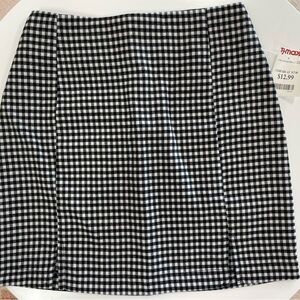 Black & White Gingham Mini Skirt